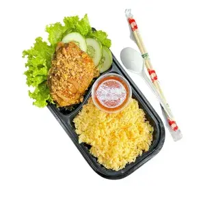 Hình ảnh Cơm gà má đùi chiên sốt chao