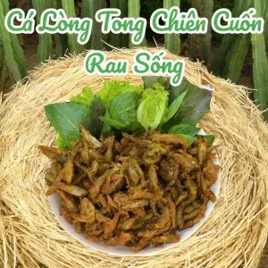 Hình ảnh Cá lòng tong chiên cuốn rau sống