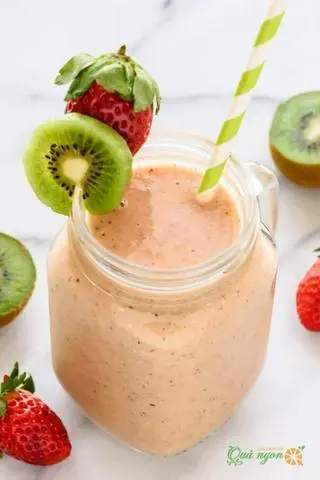 Hình ảnh Sinh tố kiwi - dâu