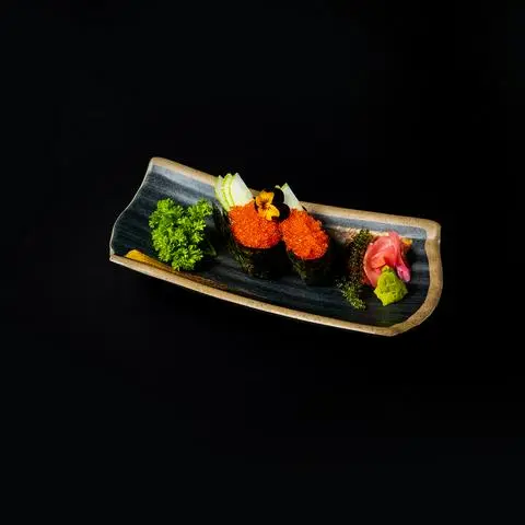 Hình ảnh Cơm cuộn trứng cá chuồn - flying fish roe gunkan - gu02