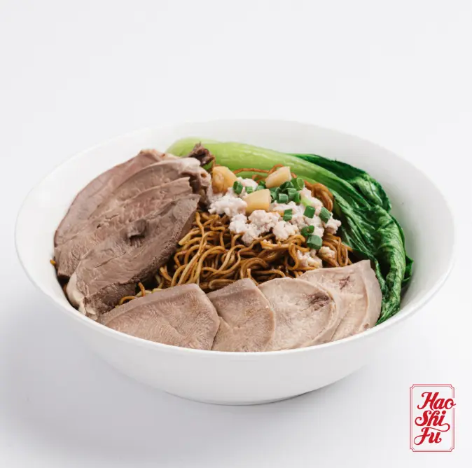 Hình ảnh Mì Khô Tim Lưỡi Trộn Sốt Dầu Hào