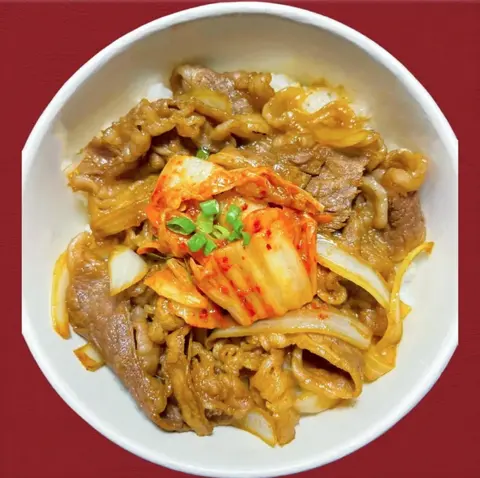 Hình ảnh Cơm Thịt Bò Xào Teriyaki Và Kimchi