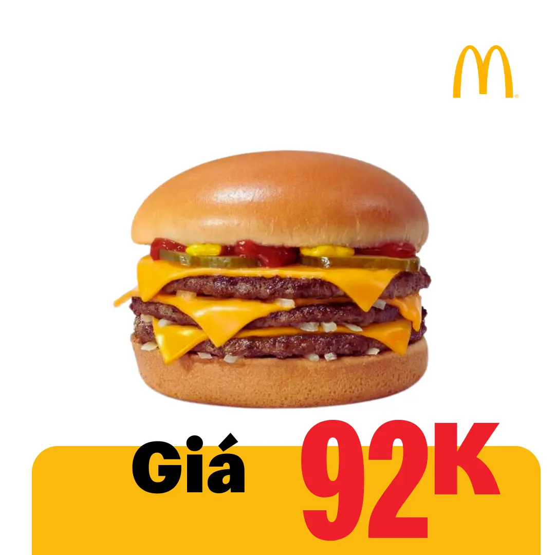 Hình ảnh Burger bò phô mai 3 lớp
