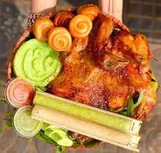 Hình ảnh Gà nướng muối ớt to - 10 bánh bao chiên - kèm 2 bánh mì đồ phụ đầy đủ