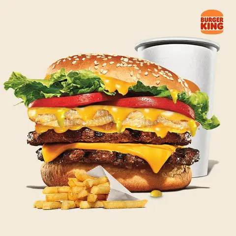 Hình ảnh Combo Burger 2 Miếng Bò Tắm Phô Mai cỡ lớn