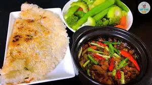 Hình ảnh Cơm cháy+ kho quẹt + rau luộc