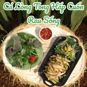 Hình ảnh Cá lòng tong hấp cuốn rau sống