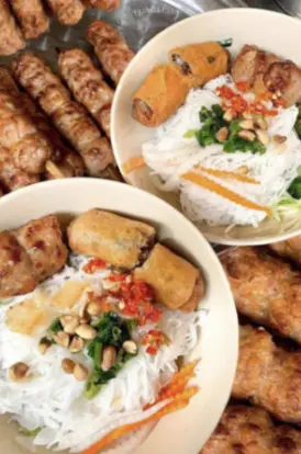 Hình ảnh Bún nước tương nem nướng chả giò