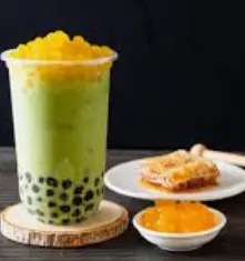 Hình ảnh Trà sữa Thái xanh full topping