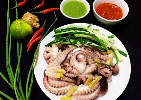 Hình ảnh Bạch tuộc hấp hành gừng