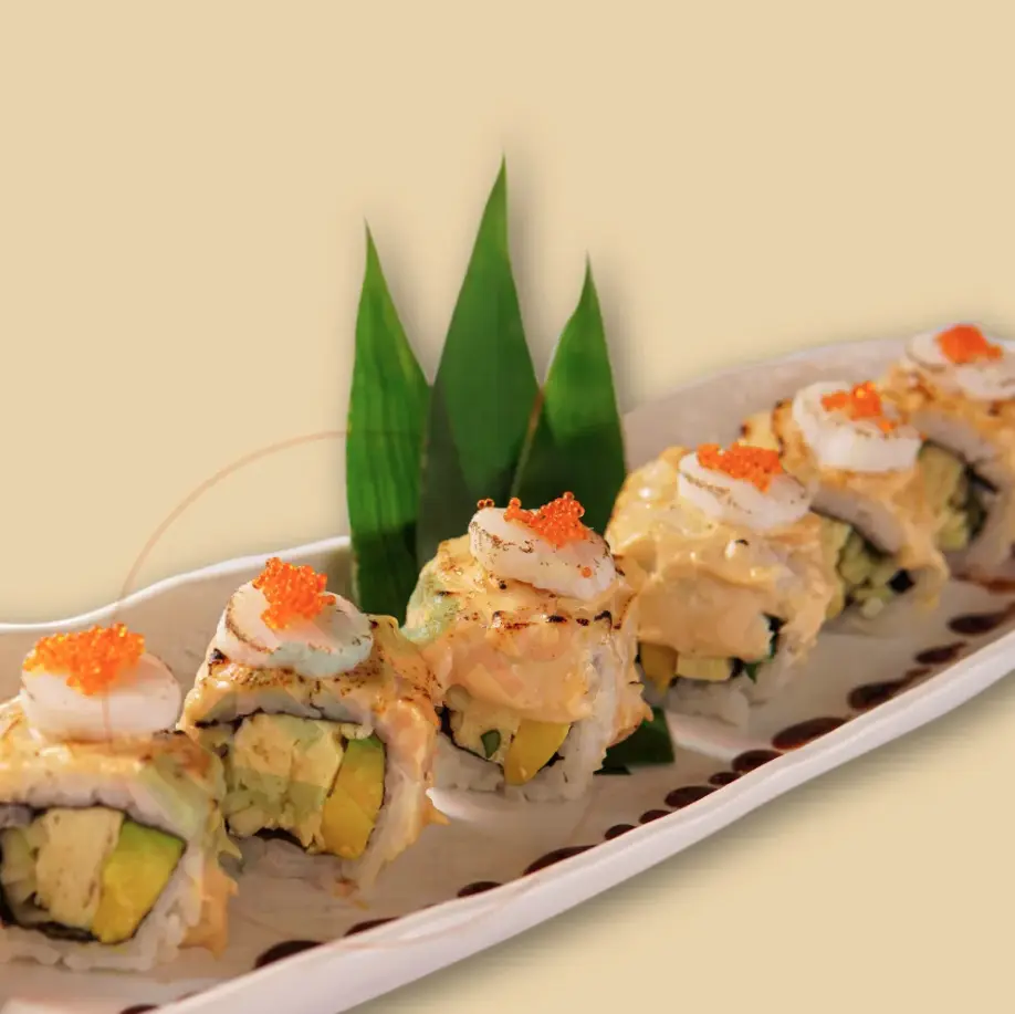 Hình ảnh Cuốn Sò Điệp phô mai topping trứng tôm_ roll