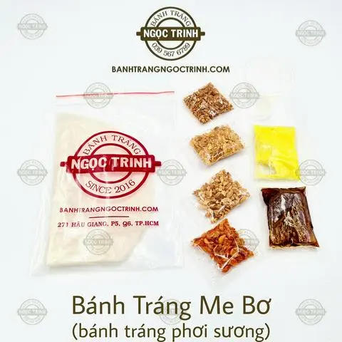 Hình ảnh Bánh tráng me bơ phơi sương
