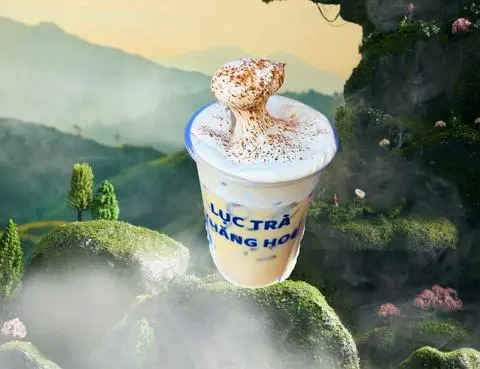 Hình ảnh Trà sữa lục trà kem trứng tiramisu