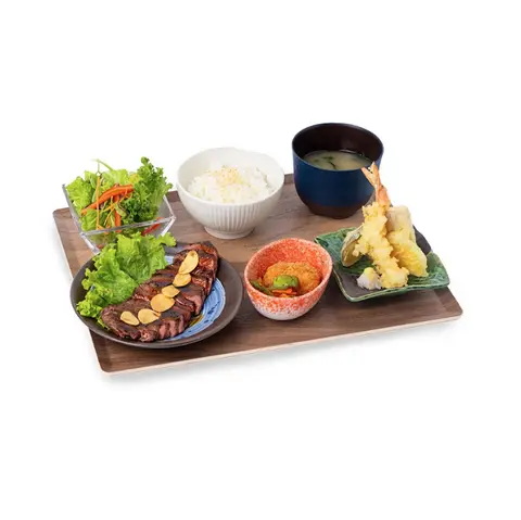 Hình ảnh Gyu teriyaki w. tempura set