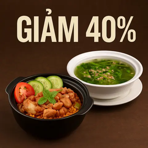 Hình ảnh Mua thố gà áp chảo + canh cải giảm 40%
