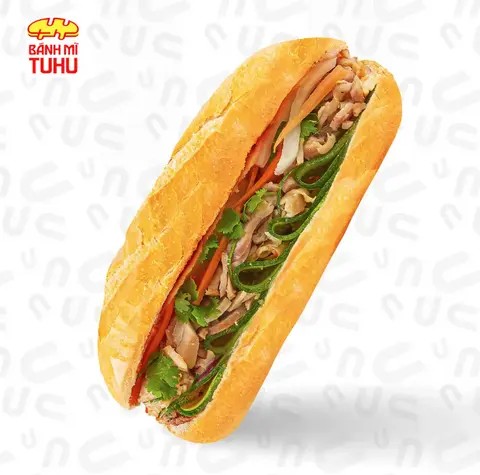 Hình ảnh Bánh mì gà nướng lá chanh