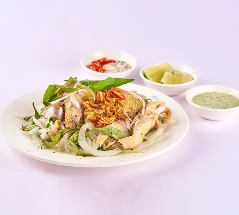 Hình ảnh Cơm góc tư gà ta trộn gỏi
