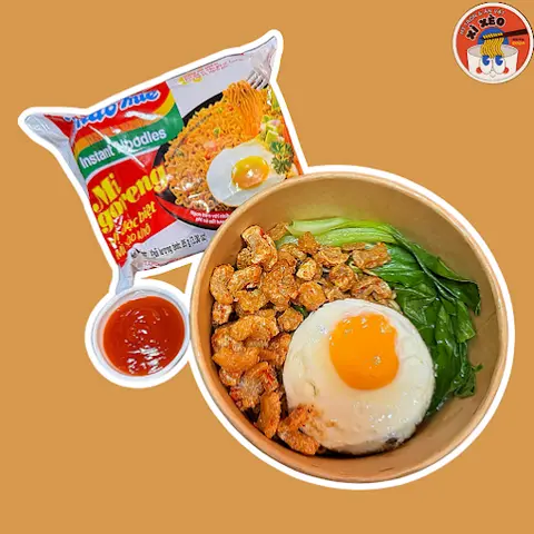 Hình ảnh Mì Trộn Indomie Tóp Mỡ + Trứng - Béo Giòn Khó Quên