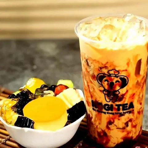 Hình ảnh Trà Sữa Dâu Full Topping 