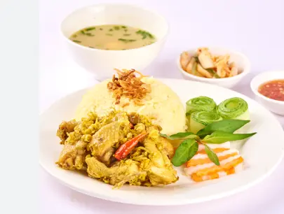 Hình ảnh Cơm gà kho nghệ