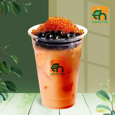 Hình ảnh Trà sữa Thái đỏ song châu