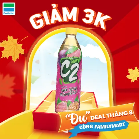 Hình ảnh Trà C2 Hương Ổi Hồng Chanh Dây 455Ml Giảm 3,000Đ