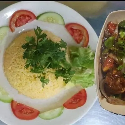 Hình ảnh Cơm sườn xào chua ngọt