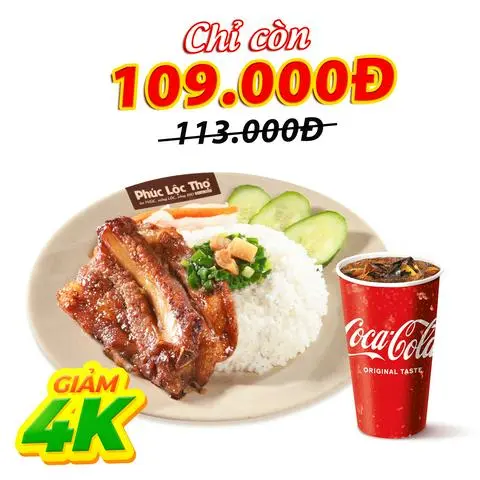 Hình ảnh Cơm Sườn Non Ngũ Vị + Coca