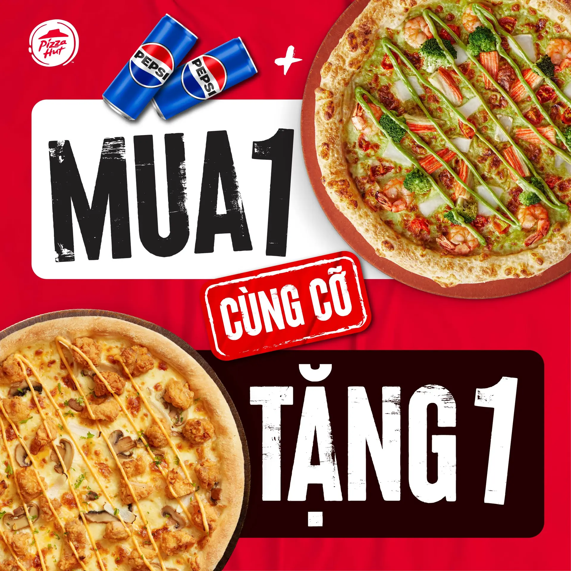 Hình ảnh Mua 1 Tặng 1 Pizza Cùng Cỡ