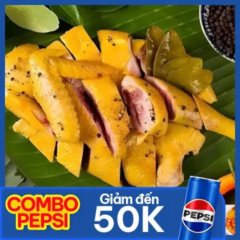 Hình ảnh Combo Gà Ủ Muối Hoa Tiêu Nguyên Con (Không Đầu) + Pepsi