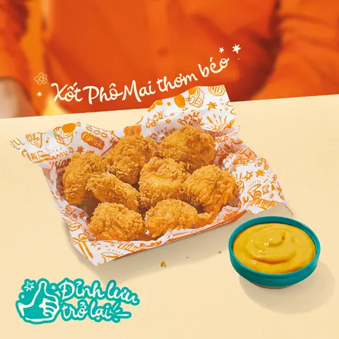 Hình ảnh Gà Popcorn Xốt Cajun Cheese