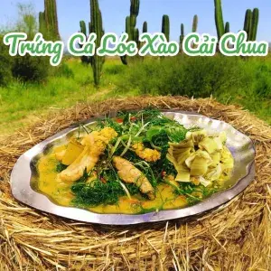 Hình ảnh Trứng cá lóc xào cải chua