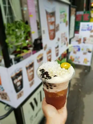 Hình ảnh Hồng trà tắc full topping