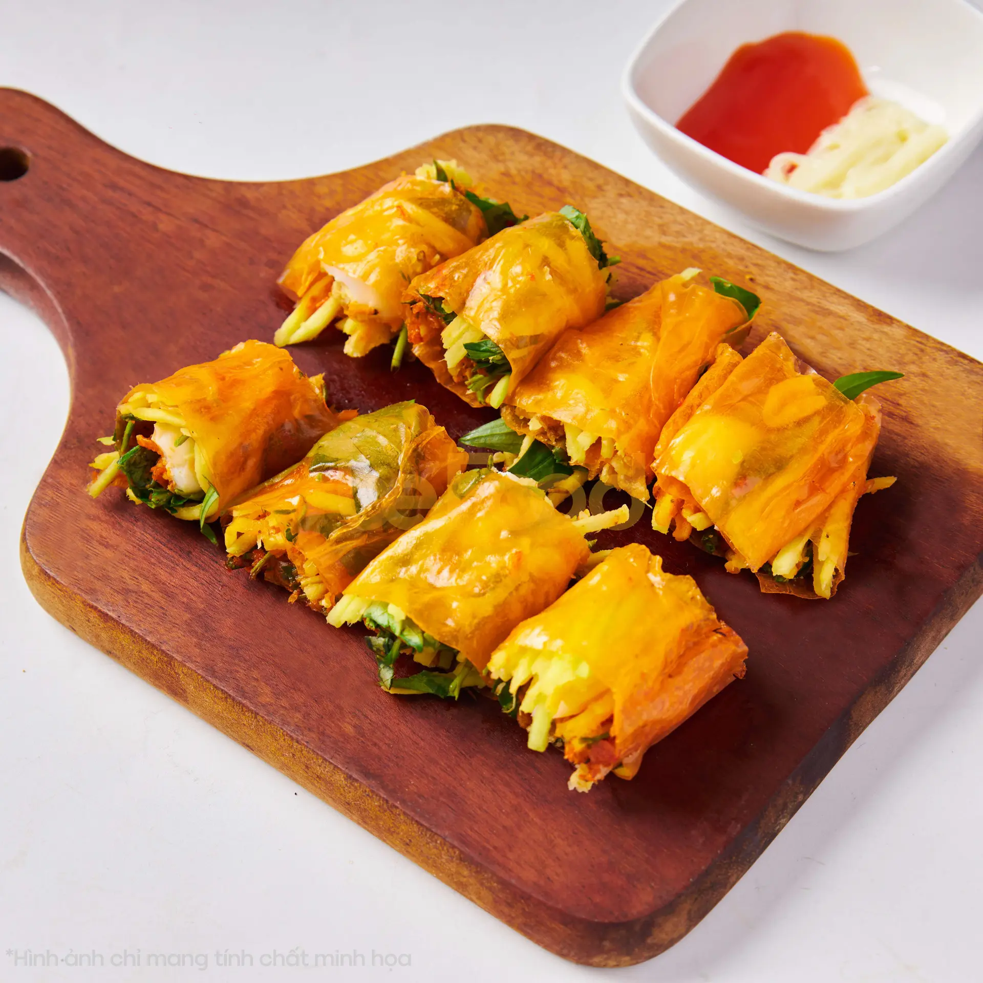 Hình ảnh Bánh tráng cuộn Mỡ hành