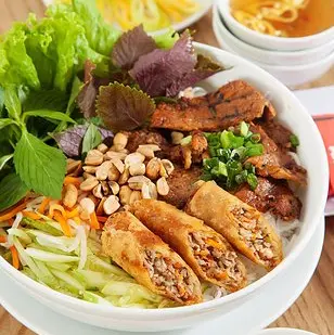 Hình ảnh Bún thịt nướng bì chả giò