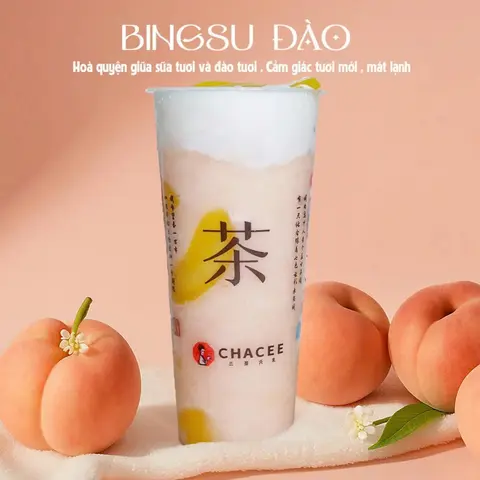 Hình ảnh Bingsu đào hồng