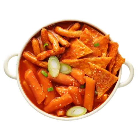 Hình ảnh Tokbokki chả cá xúc xích cay