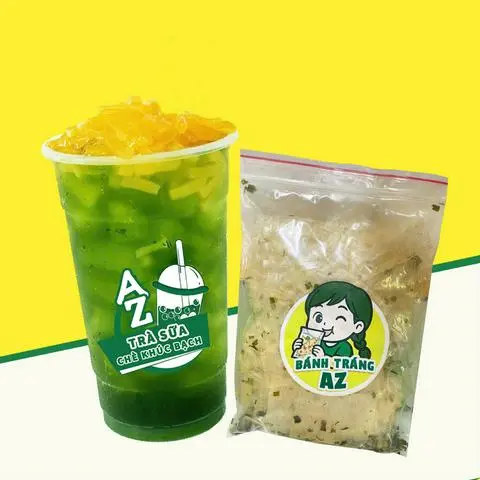 Hình ảnh Combo Trà thái tắc - Bánh tráng Mỡ hành