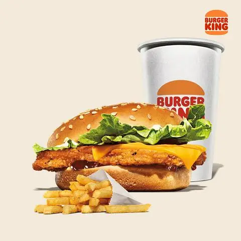 Hình ảnh Combo Burger Gà Phô Mai Xốt BBQ