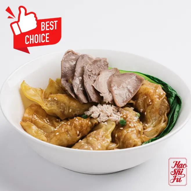 Hình ảnh Sủi Cảo Khô Tim Lưỡi Trộn Sốt Dầu Hào