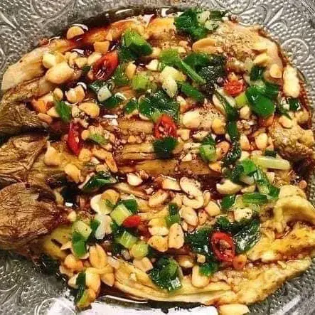 Hình ảnh Cà tím chiên mỡ hành
