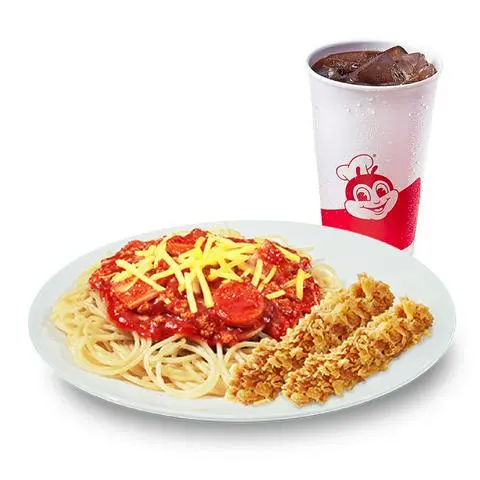Hình ảnh 1 Mỳ Ý Jolly vừa + 2 Gà giòn không xương + 1 Nước ngọt lớn