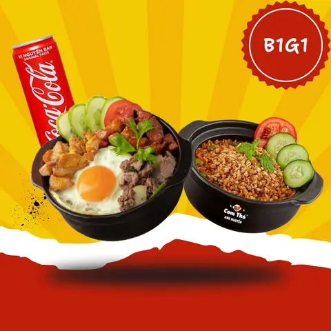 Hình ảnh Mua 1 cơm thố đặc biệt + 1 coca tặng 1 cơm thố dương châu