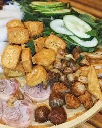 Hình ảnh Bún đậu thịt lòng non chiên