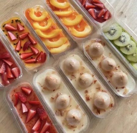 Hình ảnh Panna cotta vị vải - vải ngâm
