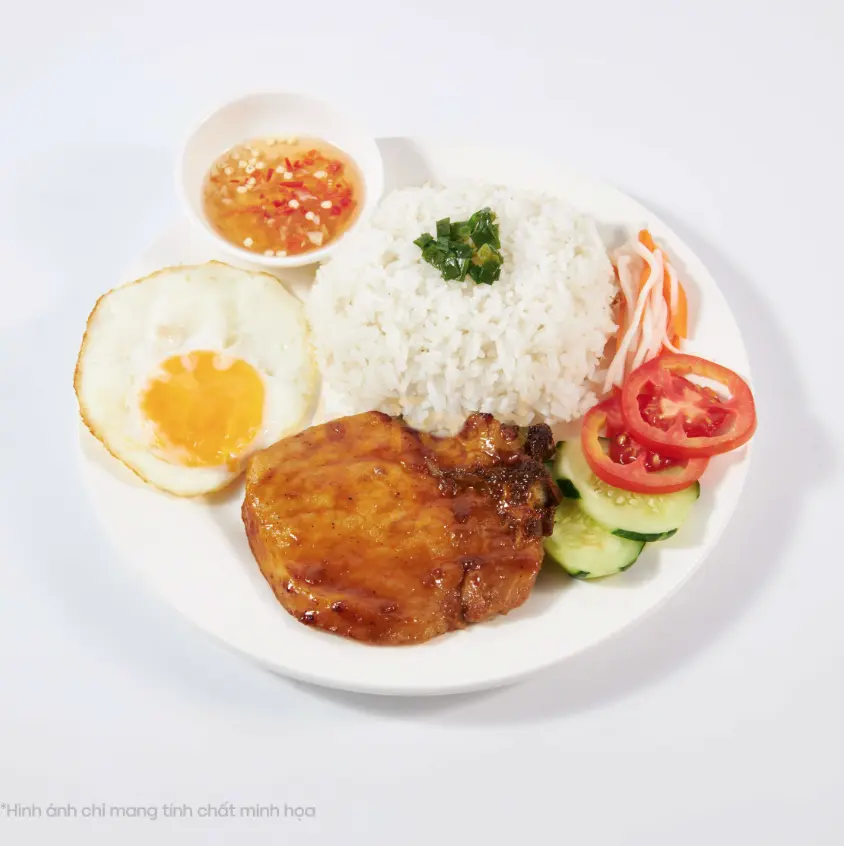 Hình ảnh Cơm sườn trứng ( có canh )
