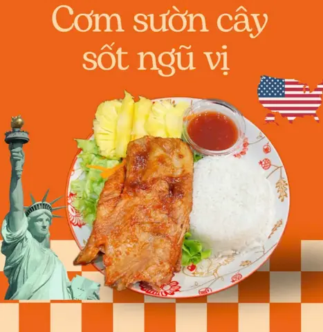 Hình ảnh Cơm sườn nướng sốt ngũ vị