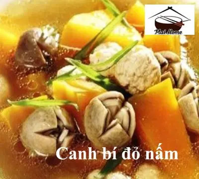 Hình ảnh Canh bí đỏ nấm