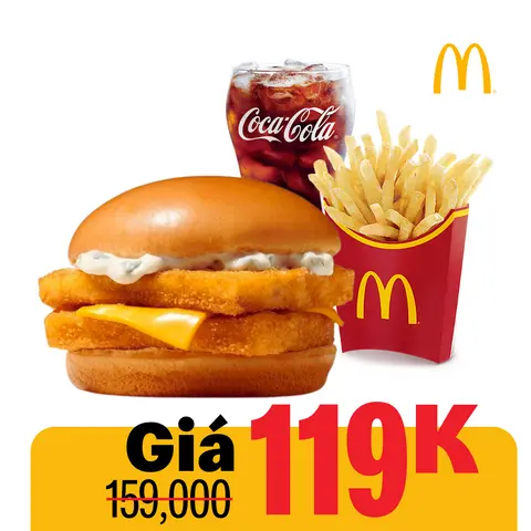 Hình ảnh Phần ăn burger gấp đôi phi-lê cá tuyết