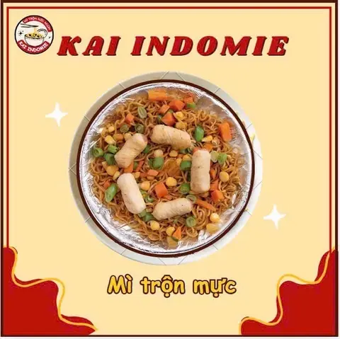 Hình ảnh Mì trộn mực xoắn